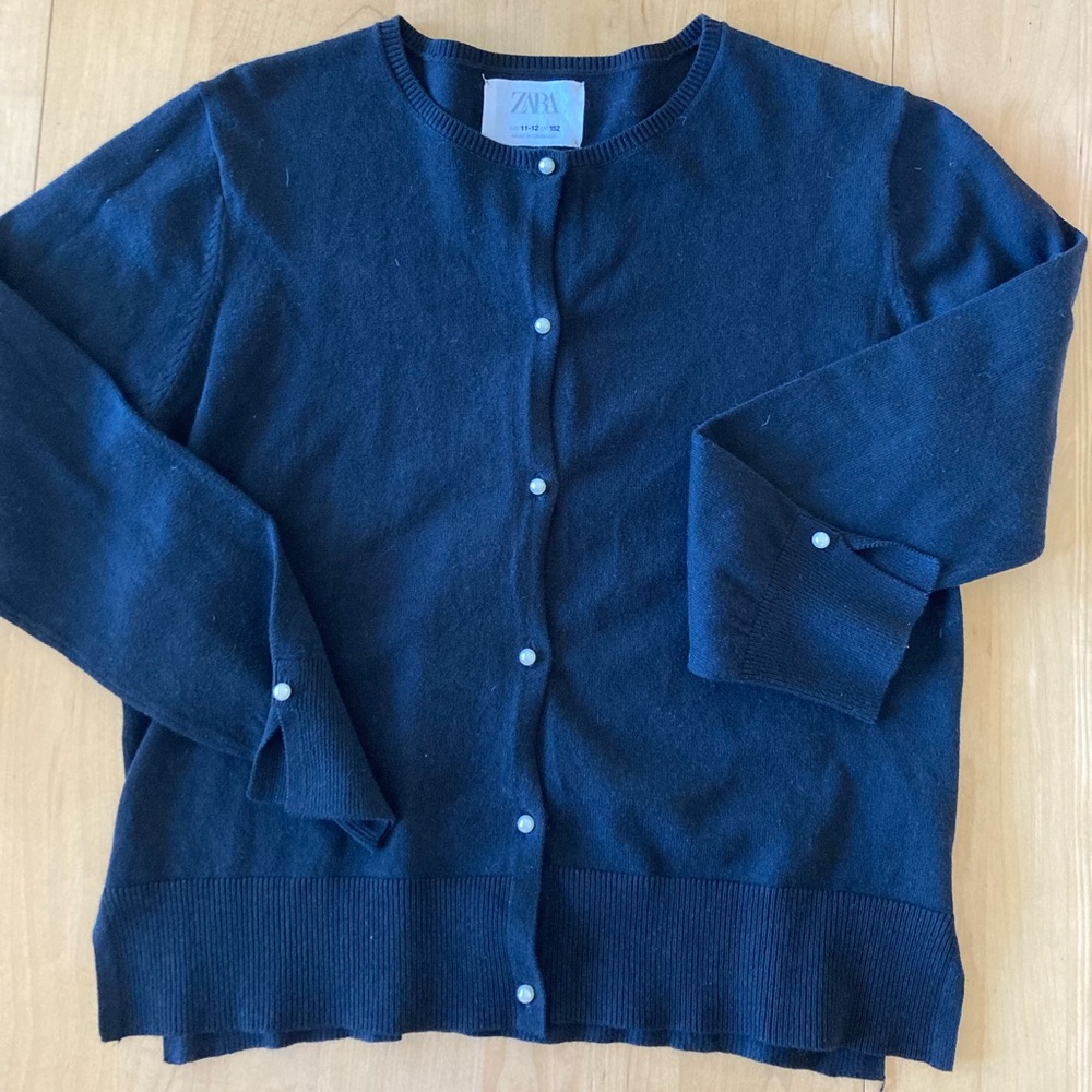 Zara girls black cardigan size 11-12